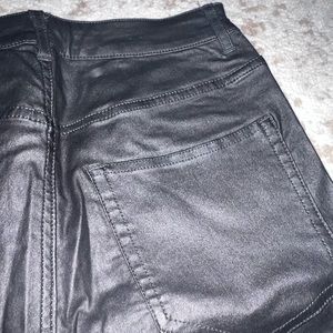 Ultra high waisted skinny faux leather pants